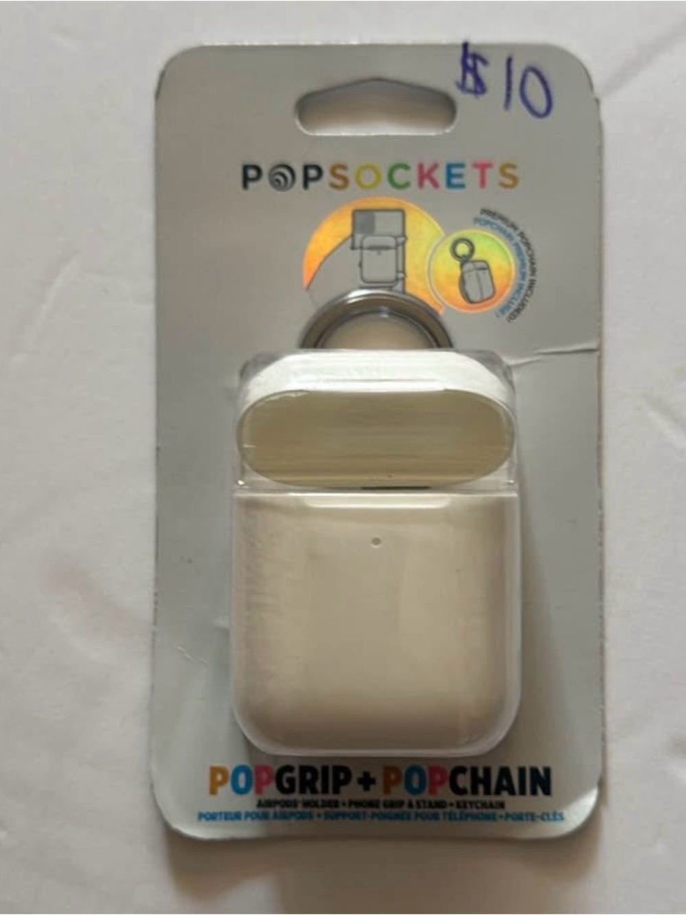 PopSocket PopGrip + PopChain Phone Grip & Keychain - Cream White